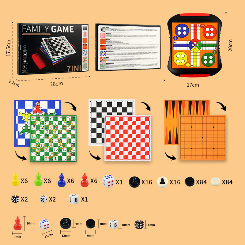 3-in-1/5-in-1/7-in-1 Board Gam - огляд і ціна Board Game Ludo